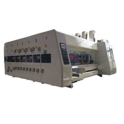 PRY-D400 Automatic Lead Edge 4 Colors Flexo Printing Slotting Die Cutting Machine with Stacker