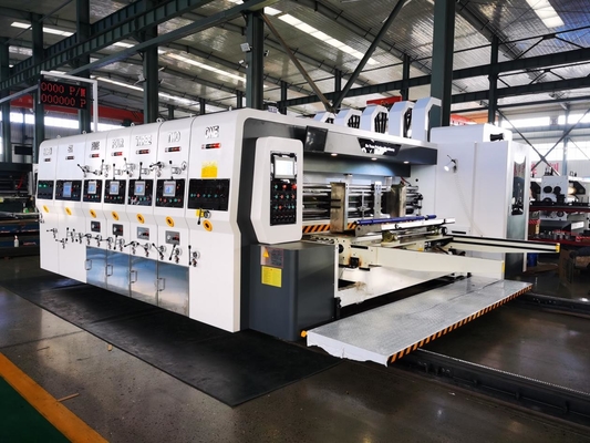 PRY-D1224 High Speed Full Automatic 4 Color Flexo Printing Slotting Die Cutting Stacking Machine
